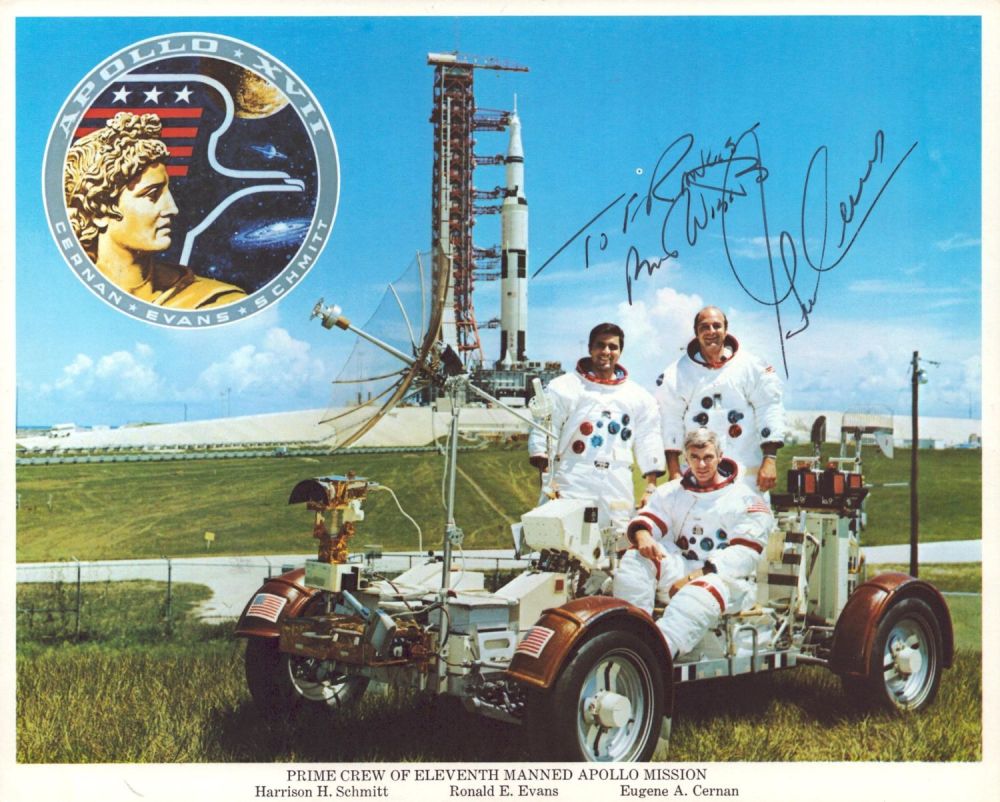 Lot 72: Eugene A. Cernan signed NASA original Apollo XVII...