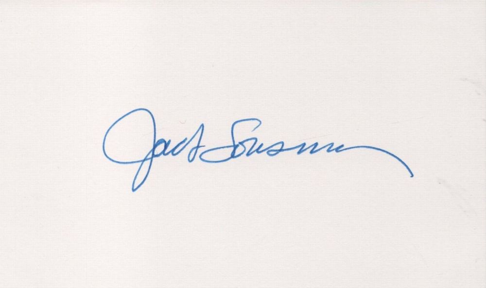 Lot 74: Jack Lousma signed 5x4 inch white card. Good...