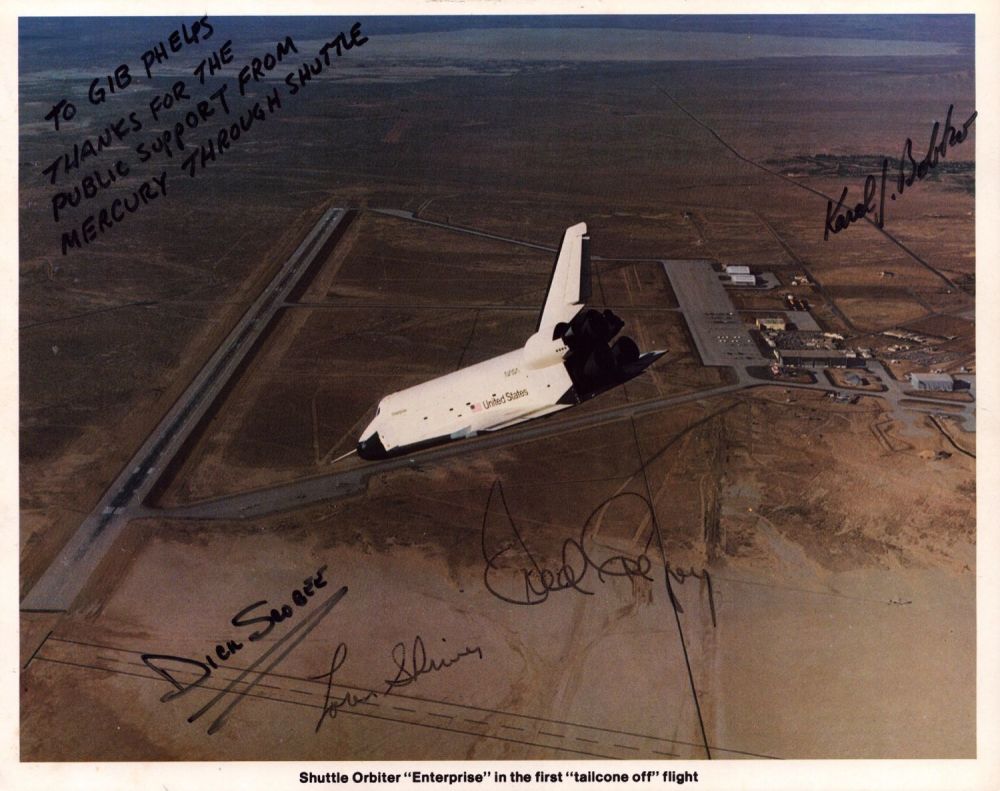 Lot 80: Dick Scobee, Loren Shriver, Karol Bobko and Fred...