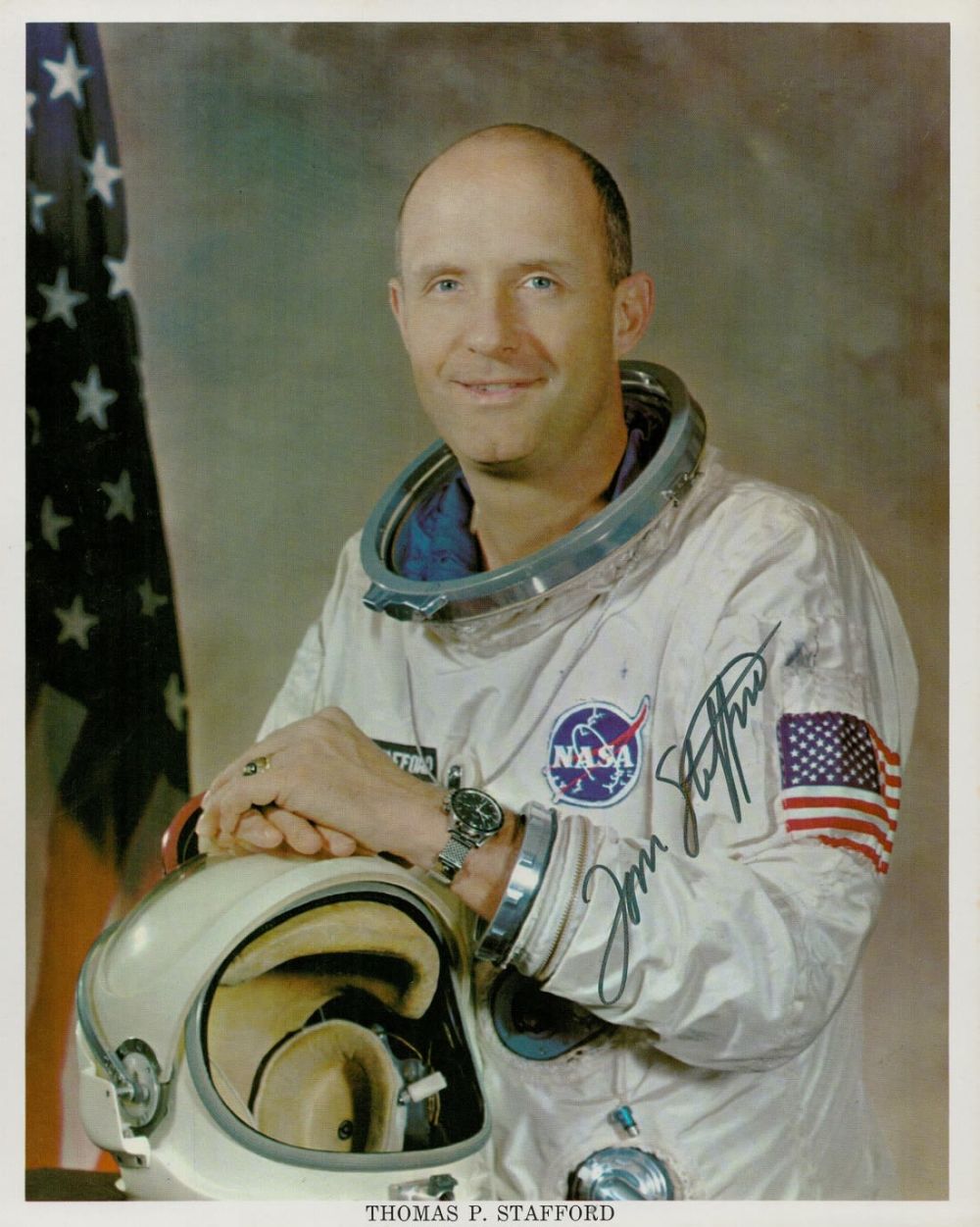 Lot 84: Thomas P Stafford signed 10x8inch colour official NASA...