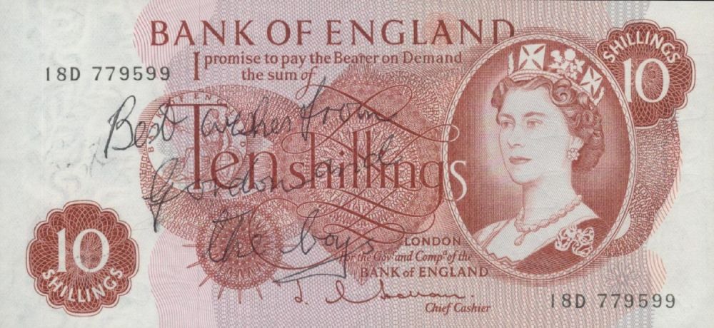 Lot 113: The Great Train Robbery. An original 10/- note...