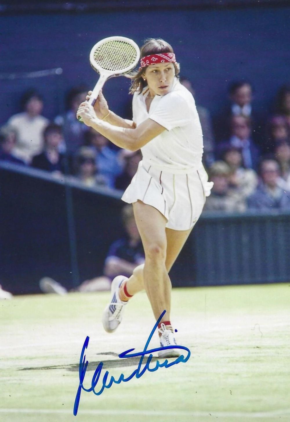 Lot 152: Martina Navratilova signed 7x5inch colour photo. Good condition....