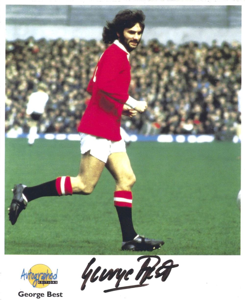 Lot 154: George Best signed 10x8inch colour Autographed Editions photo....