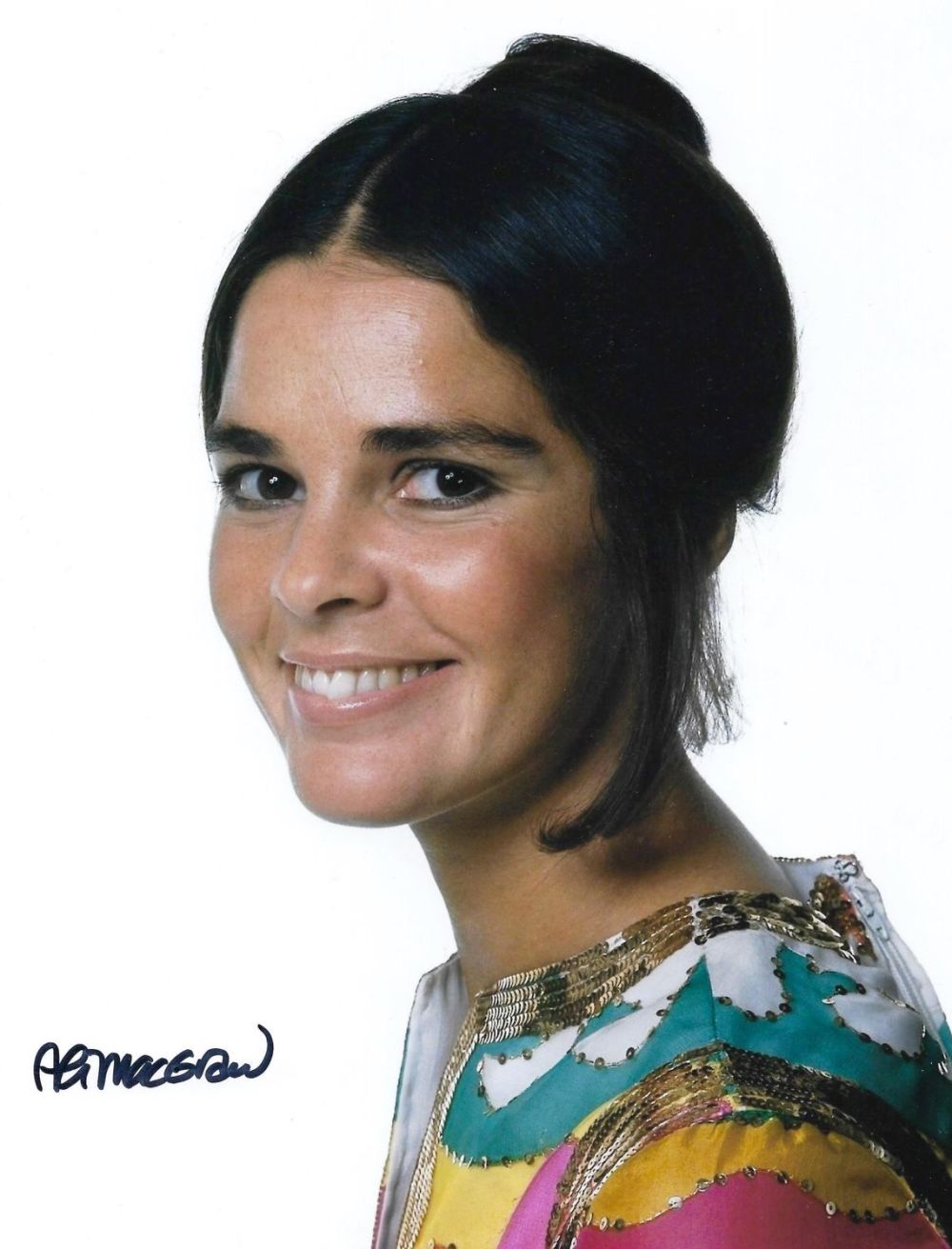 Lot 177: Ali McGraw signed 10x8inch colour photo. Good condition....
