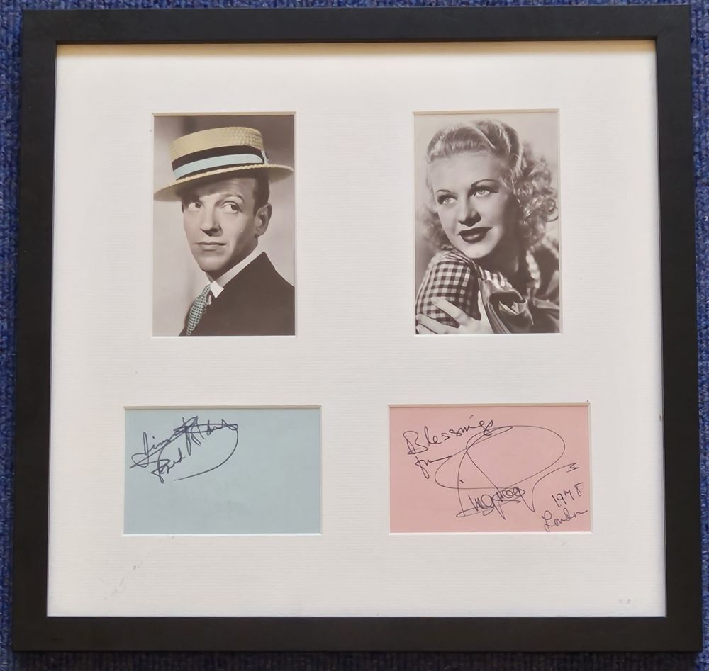 Lot 267: Fred Astaire and Ginger Rogers signature piece mounted...