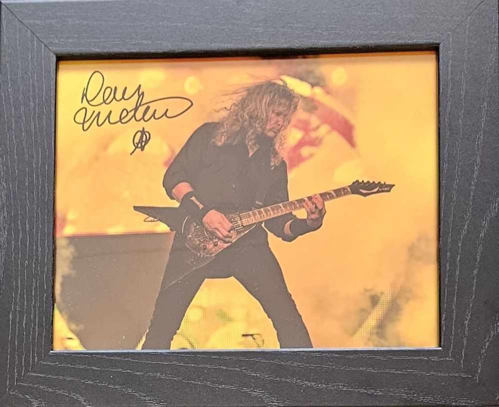 Lot 268: Dave Mustaine signed colour photo. Framed to approx....