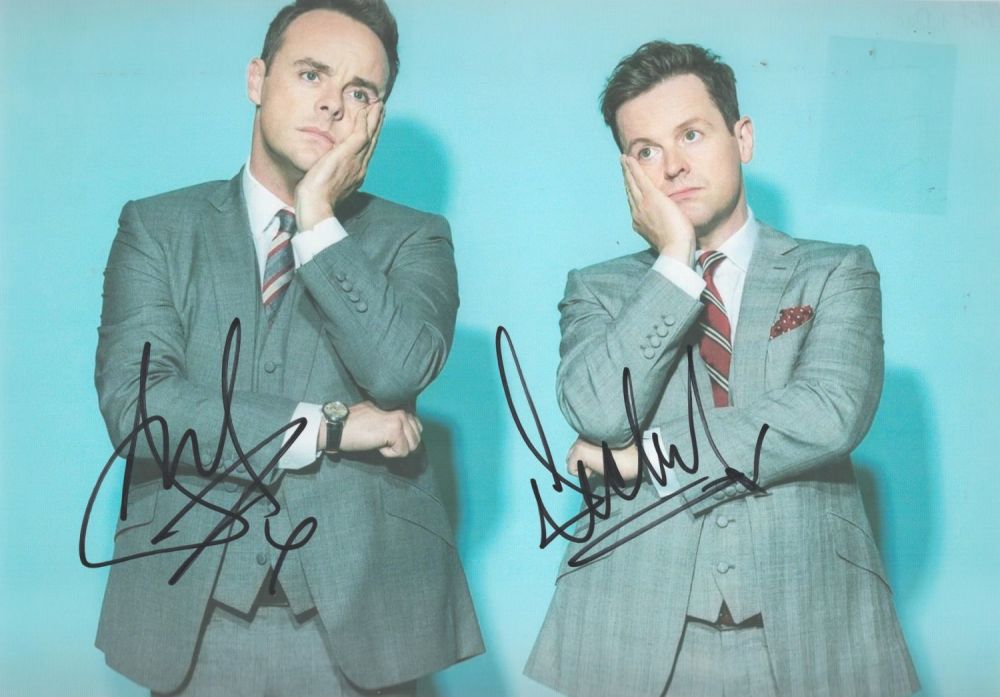 Lot 277: Ant and Dec signed 12x8inch colour photo. Good...