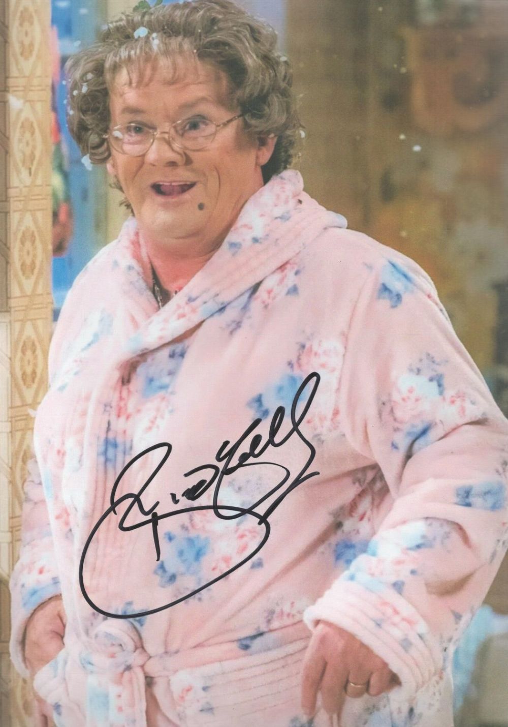 Lot 282: Brendan O'Carroll signed 12x8inch colour photo. Good condition....