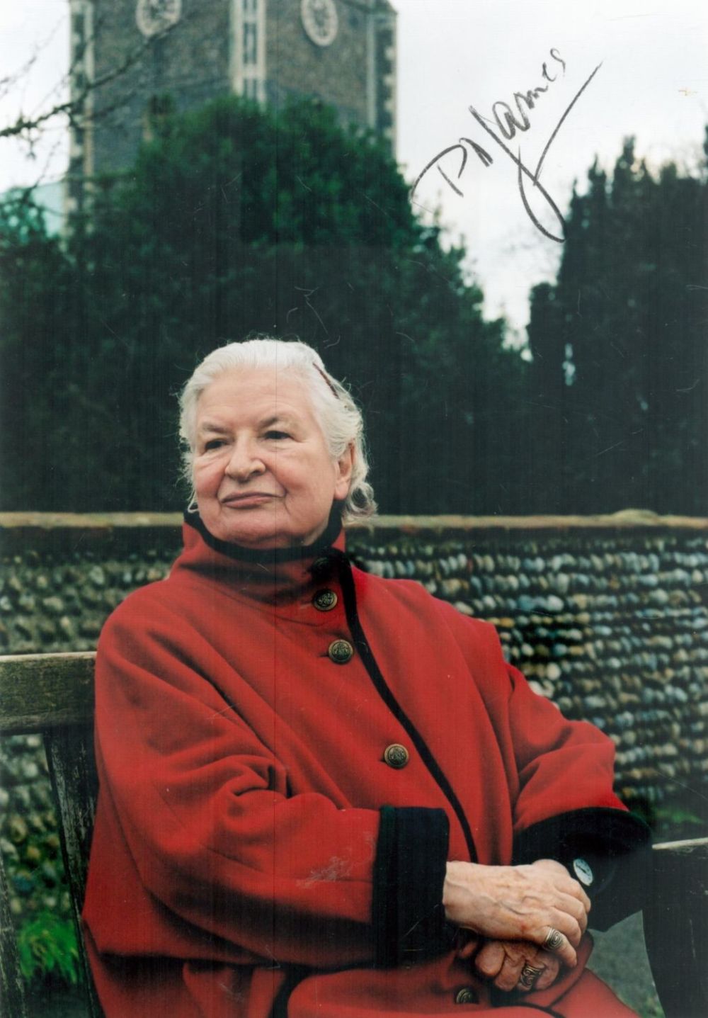 Lot 287: P D James signed 8x6inch colour photo. Good...