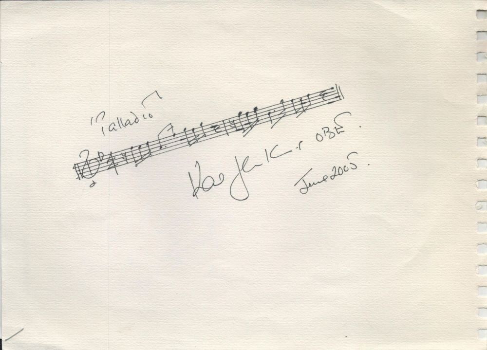 Lot 289: Karl Jenkins signed music score. Good condition. All...