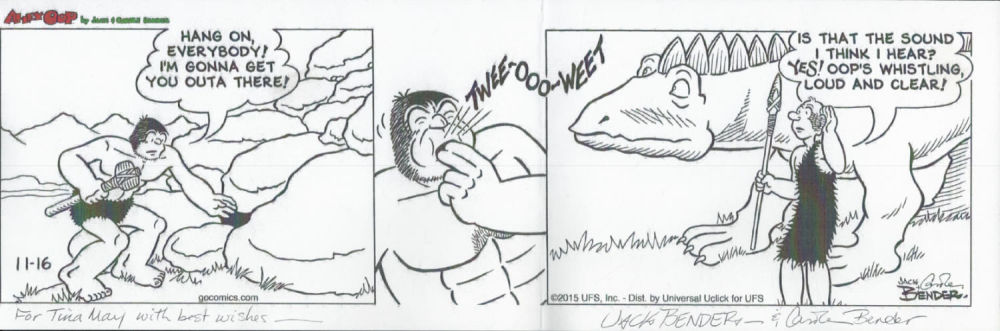 Lot 303: Ally Oop signed comic strip. Signed by Jack...
