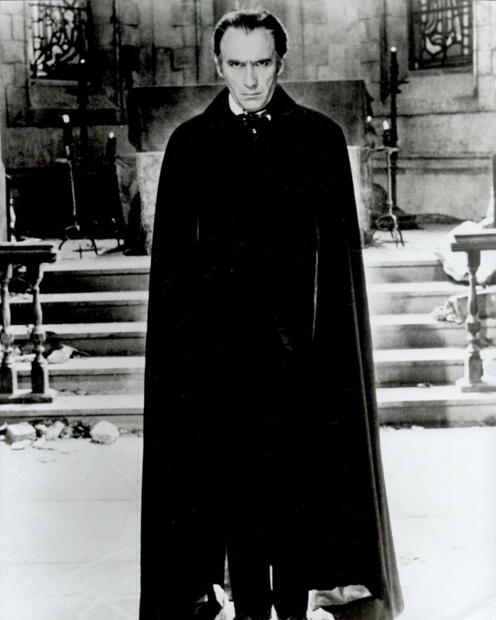 Lot 313: Christopher Lee signed 10x8inch black and white photo...