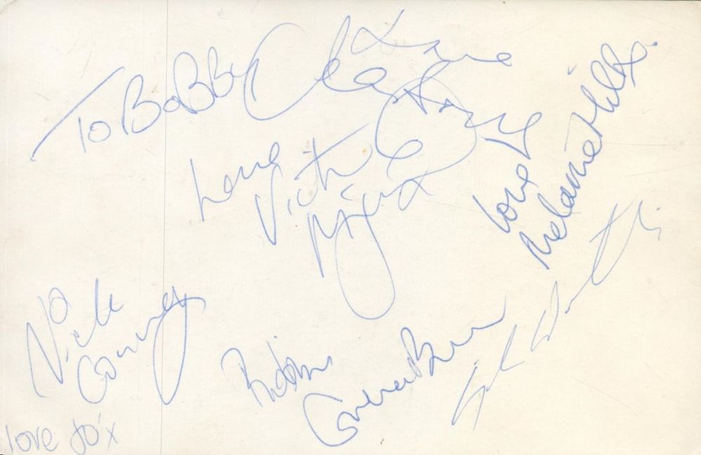 Lot 314: Bread cast signed 6x4inch black and white photo....