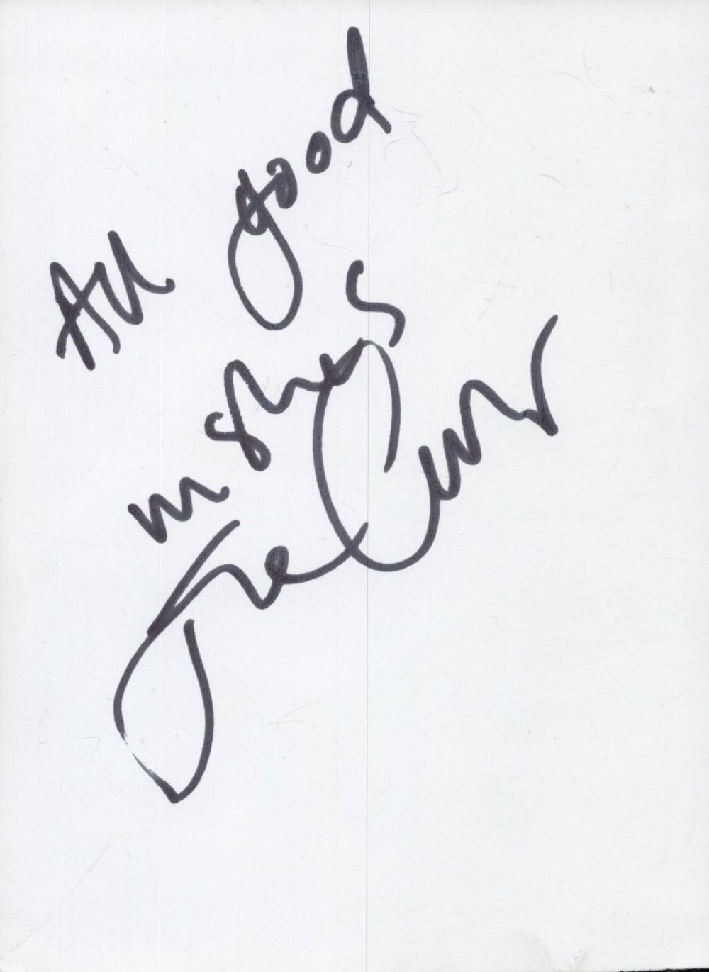 Lot 340: Jane Carr signed 6x4inch black and white photo....