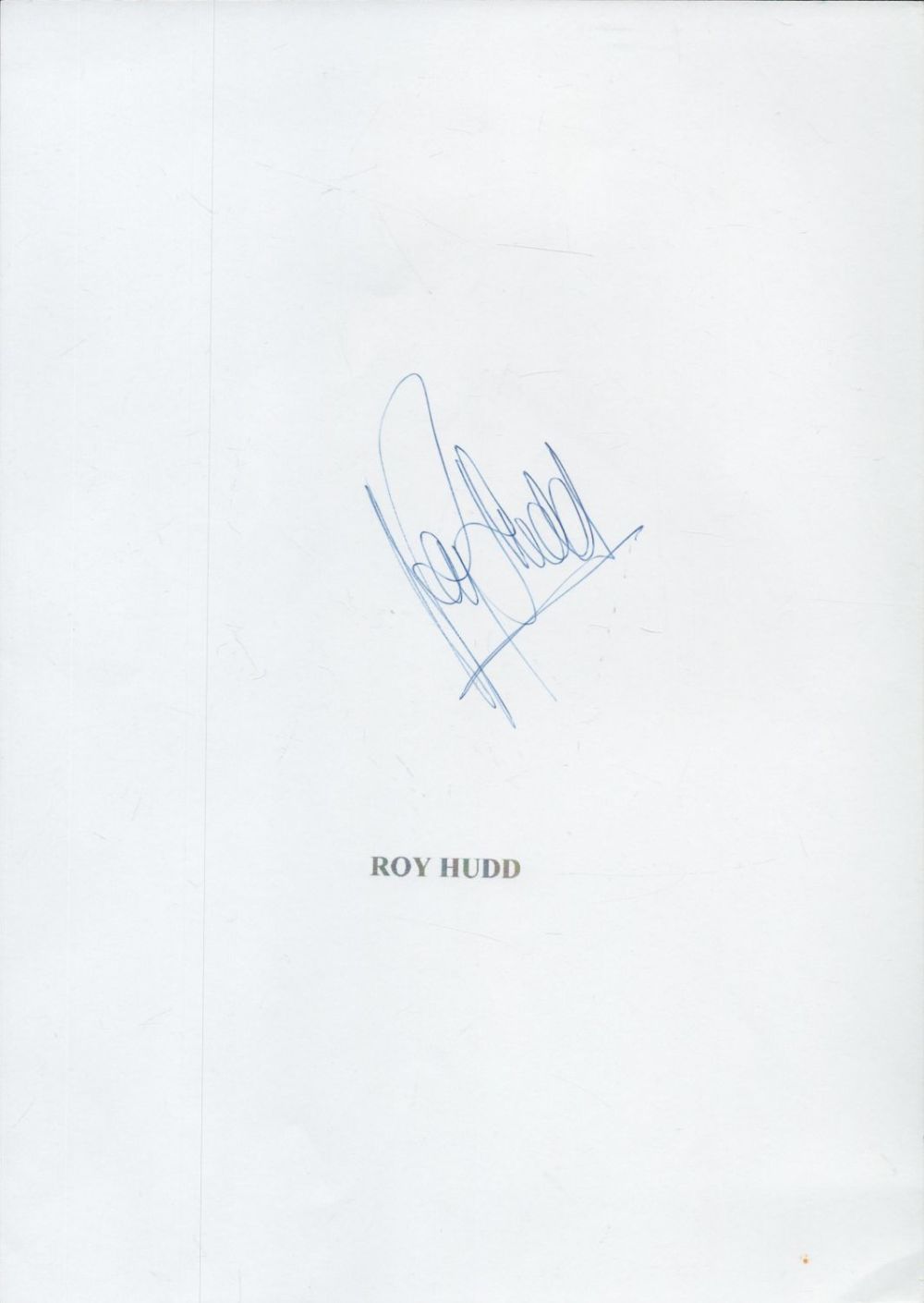 Lot 350: Roy Hudd signed A4 page. Good condition. All...