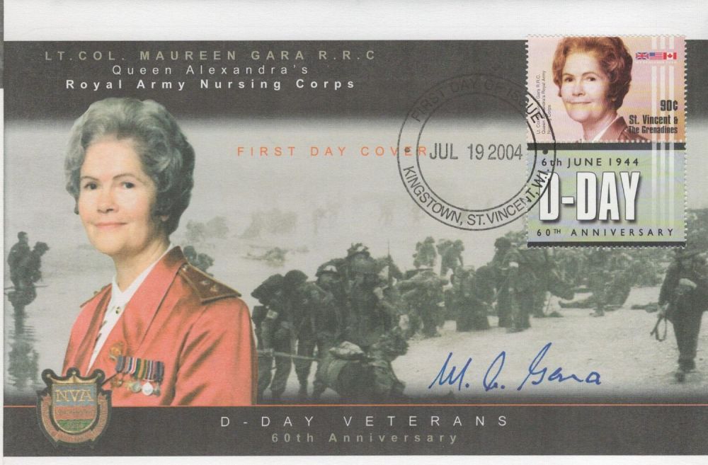 Lot 366: Lt Col Maureen Gara signed D-day veterans 60th...