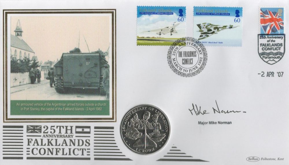 Lot 374: Mjr Mike Norman signed 25th anniv Falklands Conflict...