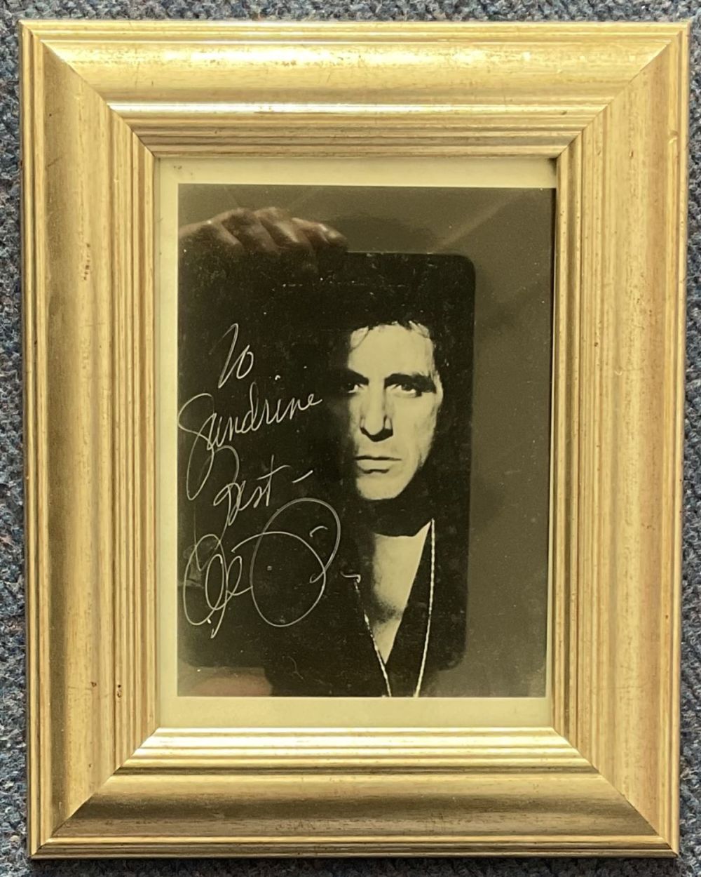 Lot 386: Al Pacinon signed black and white photo. Framed...