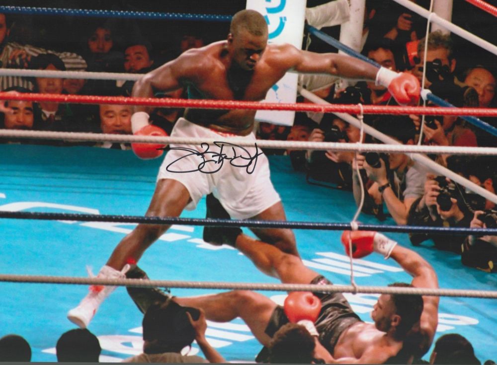 Lot 395: Boxing James Buster Douglas signed 16x12 colour photo...