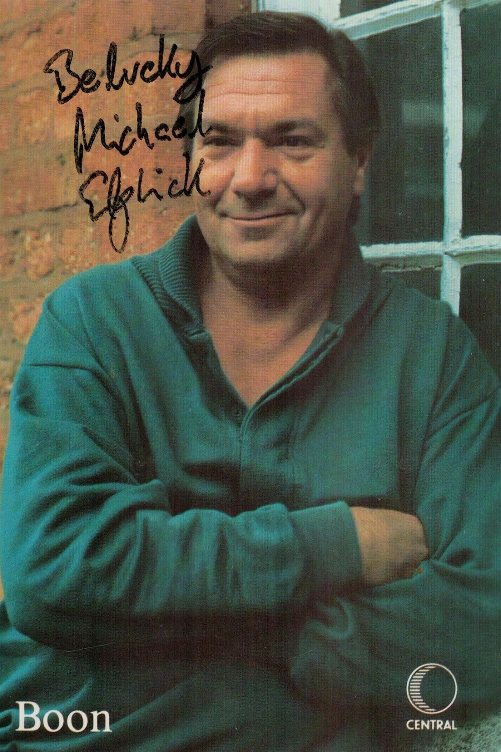 Lot 434: Michael Elphick signed 6x4inch colour Boon photo. Good...
