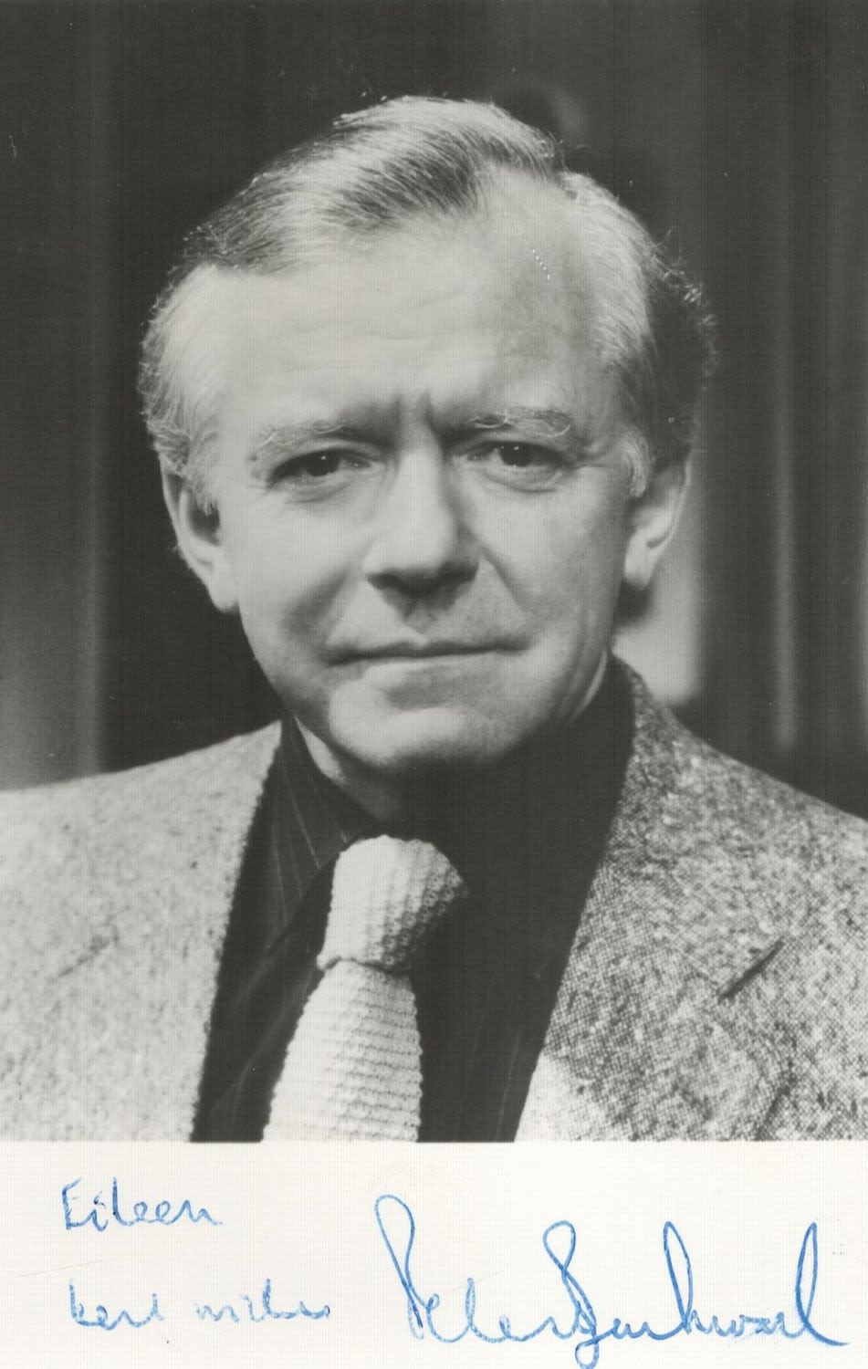 Lot 444: Peter Barkworth signed 6x4inch black and white photo....