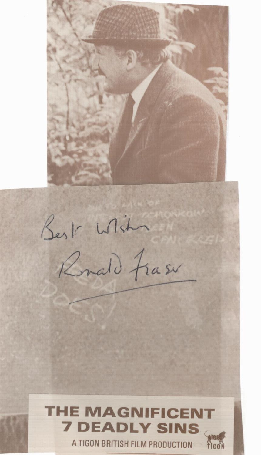Lot 463: Ronald Fraser signature piece. Good condition. All autographs...