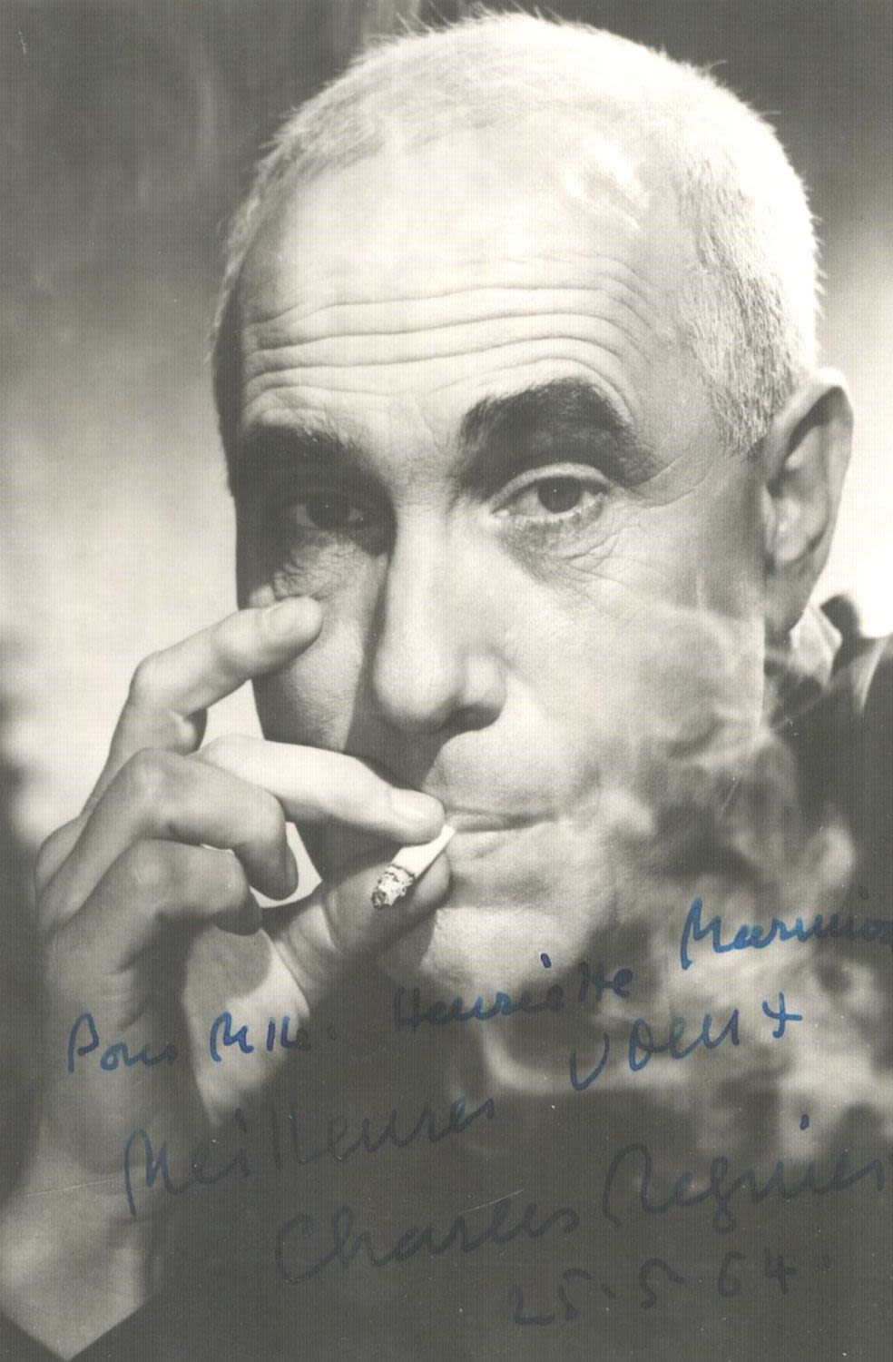 Lot 504: Charles Regnier signed 6x4inch black and white photo....
