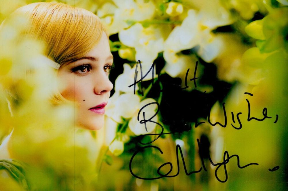 Lot 583: Carey Mulligan signed 6x4 inch Great Gatsby colour...