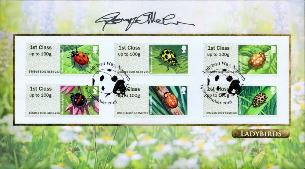 Lot 726: Dr George McGavin signed Ladybirds FDC Ladybird Way...