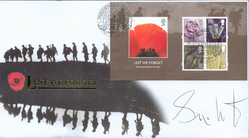 Lot 748: Simon Weston signed Lest We Forget FDC London...