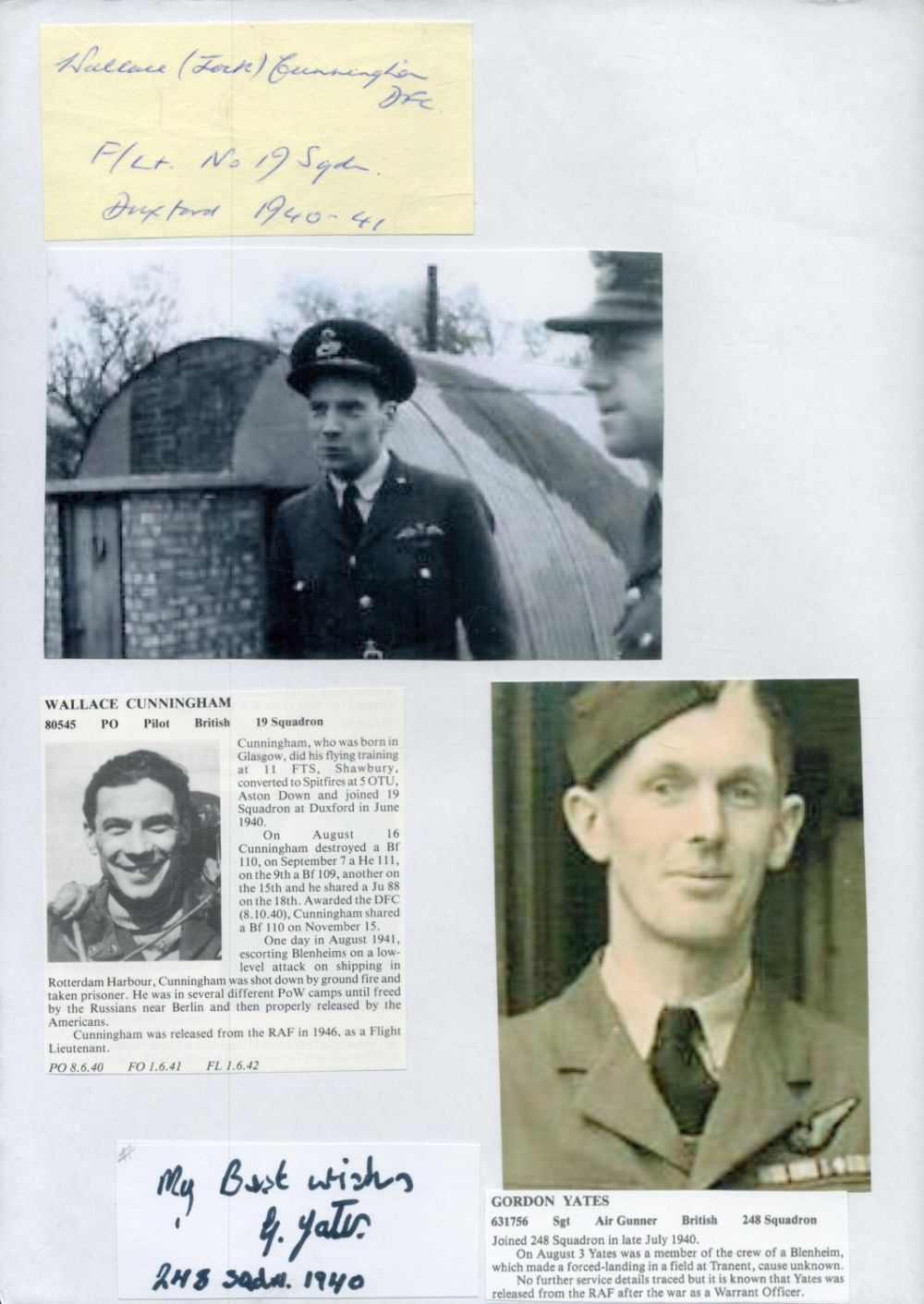 Lot 56: WW2 BOB fighter pilot George Unwin 19 sqn...