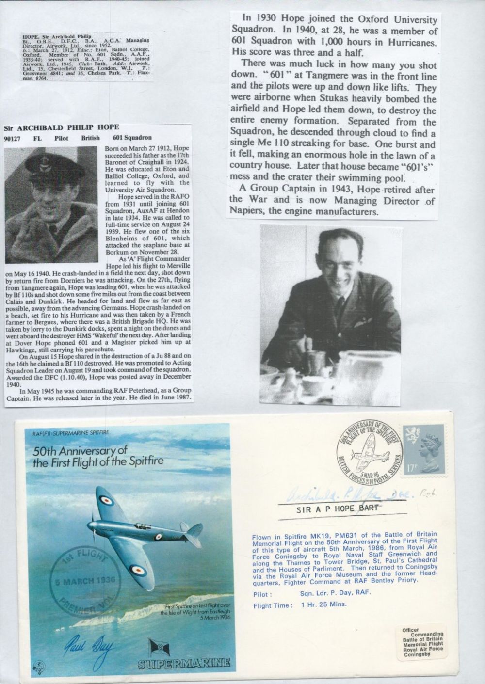 Lot 60: WW2 BOB fighter pilot Geoffrey Stevens 151 sqn...
