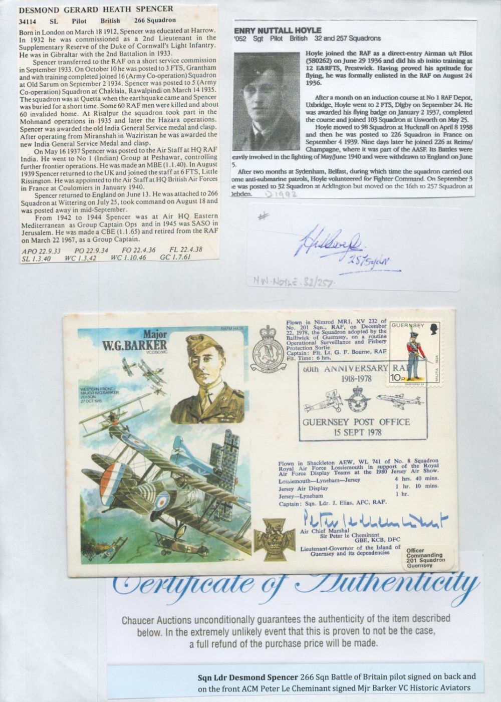 Lot 83: WW2 BOB fighter pilot Edward Deansley 152 sqn...