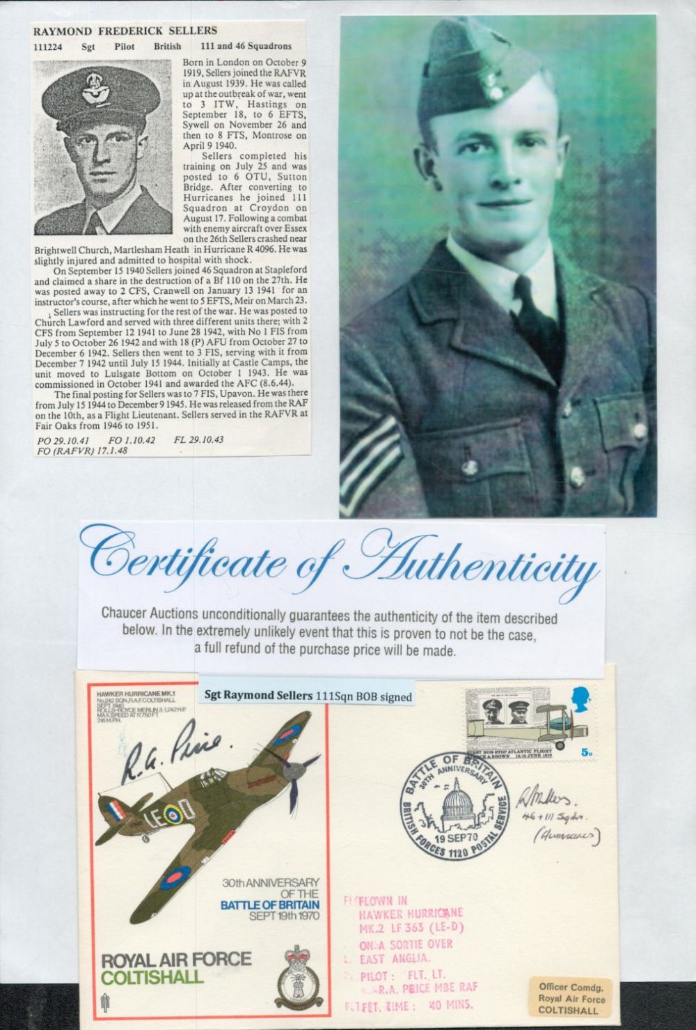 Lot 101: WW2 BOB fighter pilot Konrad Muchowski 501 sqn...