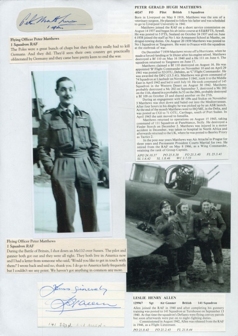 Lot 150: WW2 BOB fighter pilot Harold Maguire 229 sqn...