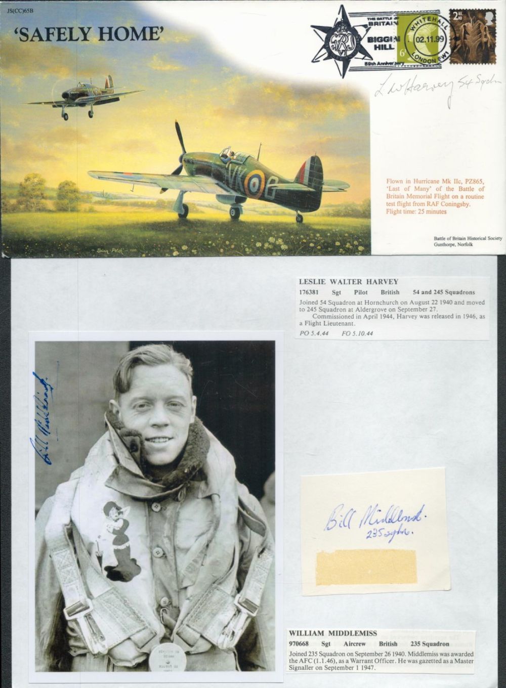 Lot 151: WW2 BOB fighter pilot De Scitivaux de Greische,...