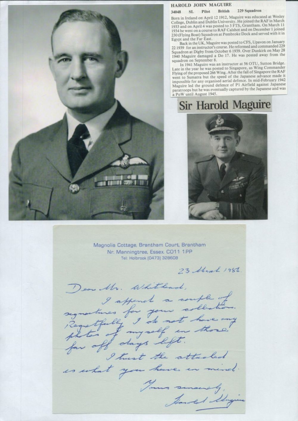 Lot 152: WW2 BOB fighter pilot Eugeniusz Nowakiewicz 302 sqn...