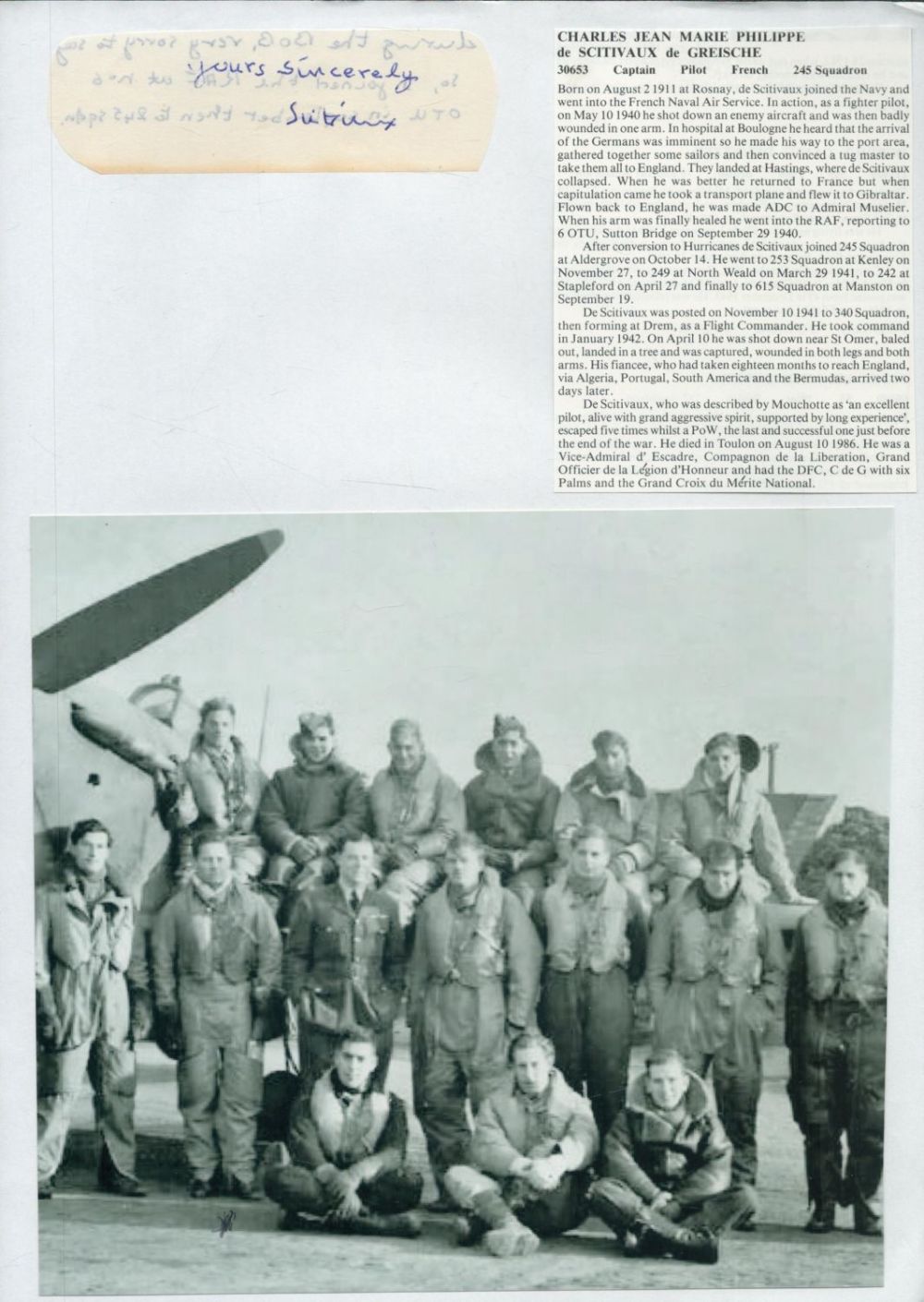 Lot 153: WW2 BOB fighter pilot Richard Gardner 242 sqn...