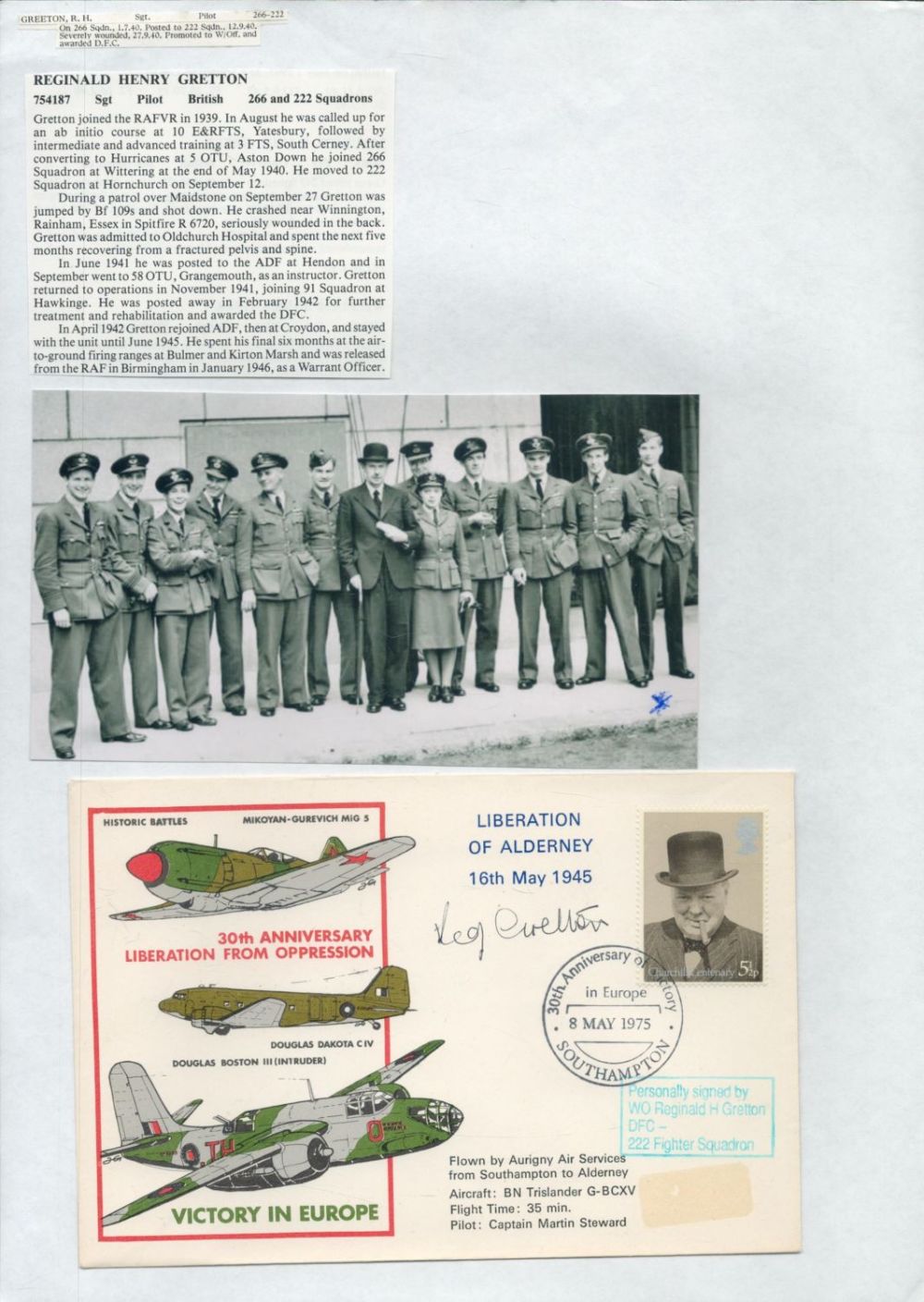 Lot 158: WW2 BOB fighter pilots Roy Ford 41 sqn...