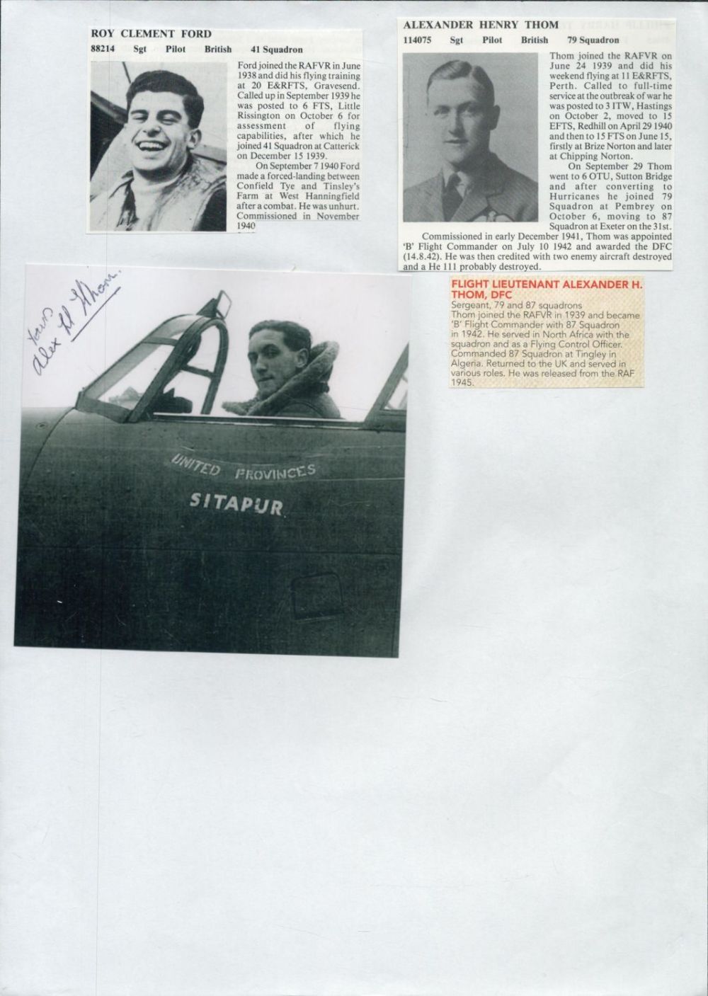 Lot 161: WW2 BOB fighter pilots Colin Gray 54 sqn,...