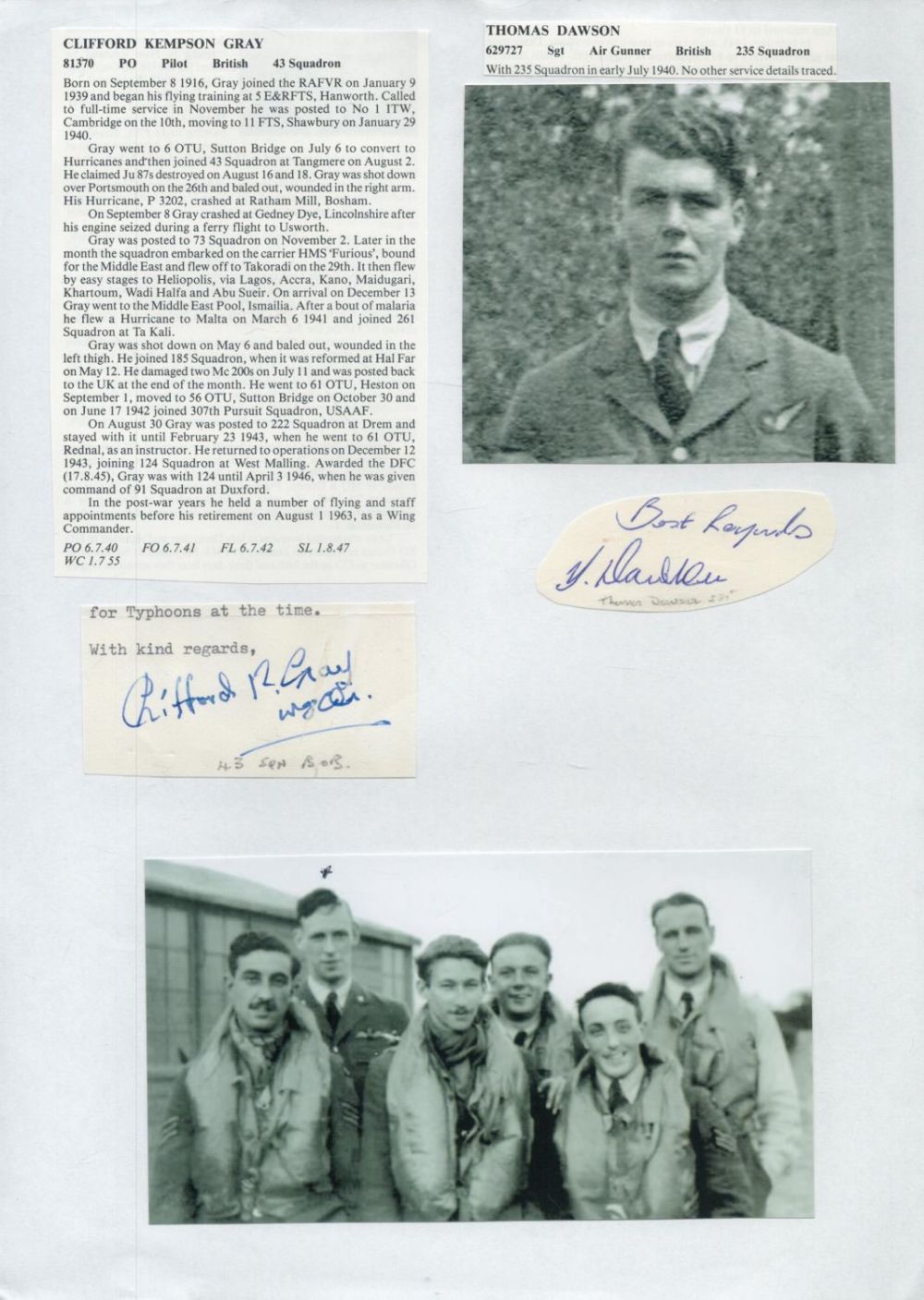 Lot 175: WW2 BOB fighter pilots Kenneth Edwards 600 sqn,...