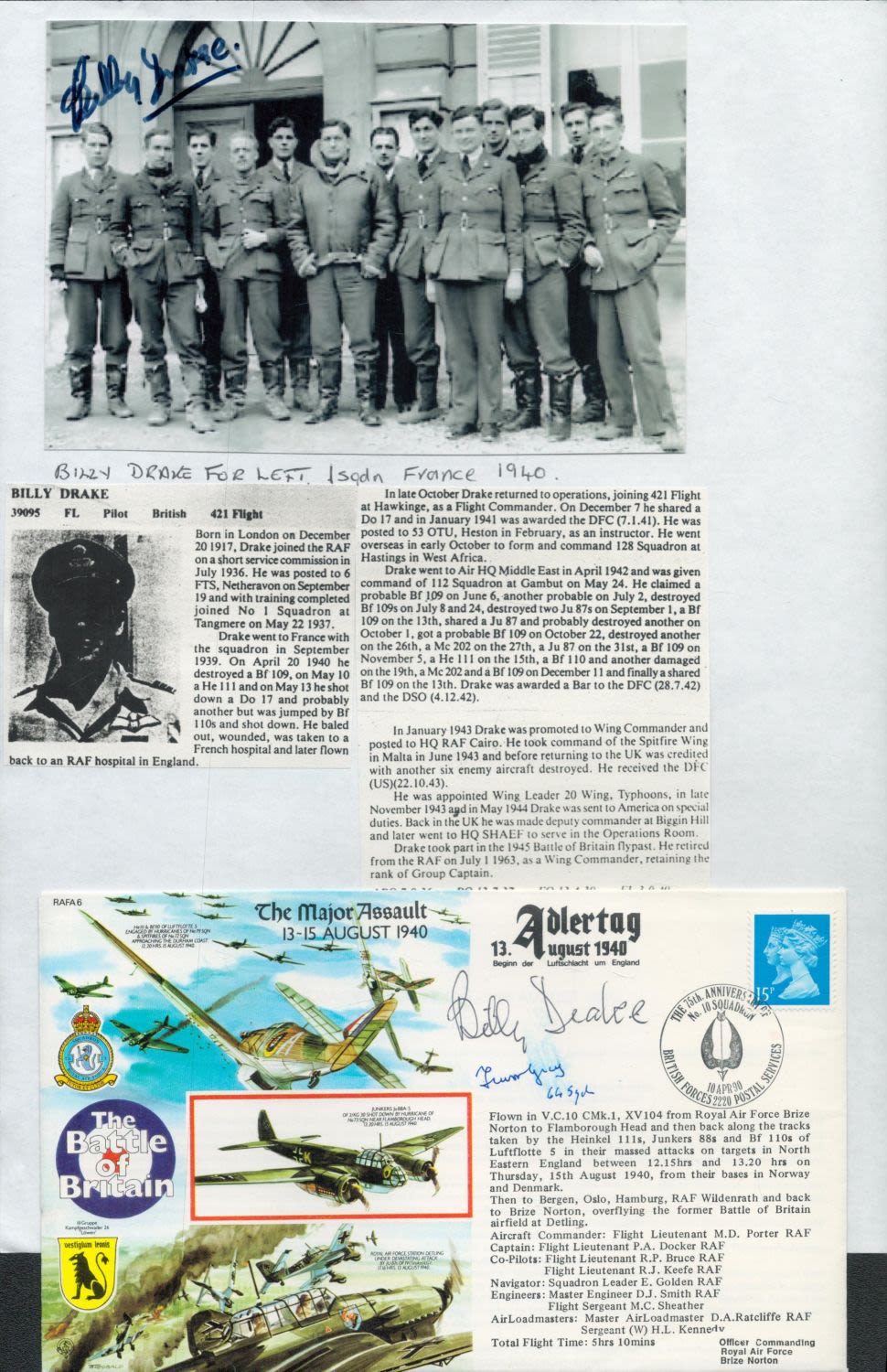 Lot 188: WW2 BOB fighter pilot Ian MacDougall 141 sqn...