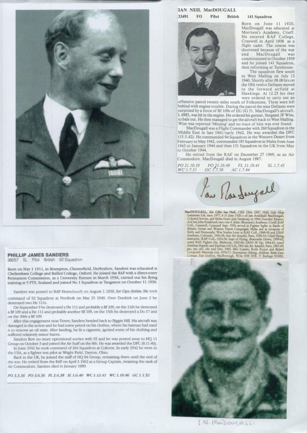 Lot 190: WW2 BOB fighter pilot Laurence Hooper-Smith 234 signature...