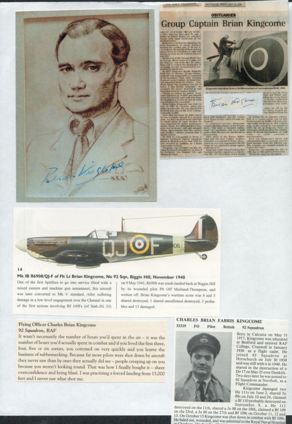 Lot 195: WW2 BOB fighter pilot Denis Robinson 152 sqn...