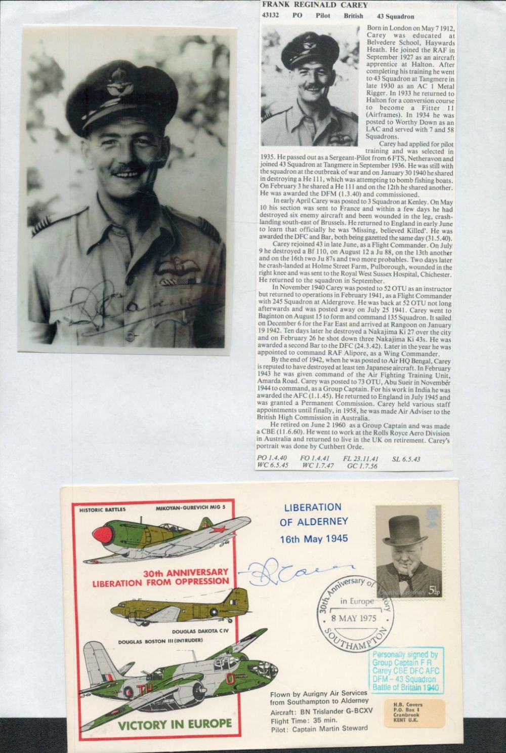 Lot 197: WW2 BOB fighter pilot Joseph Kilner 65 sqn...