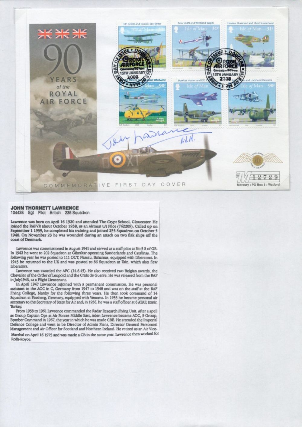 Lot 202: WW2 BOB fighter pilot Robert Cook 219 sqn...