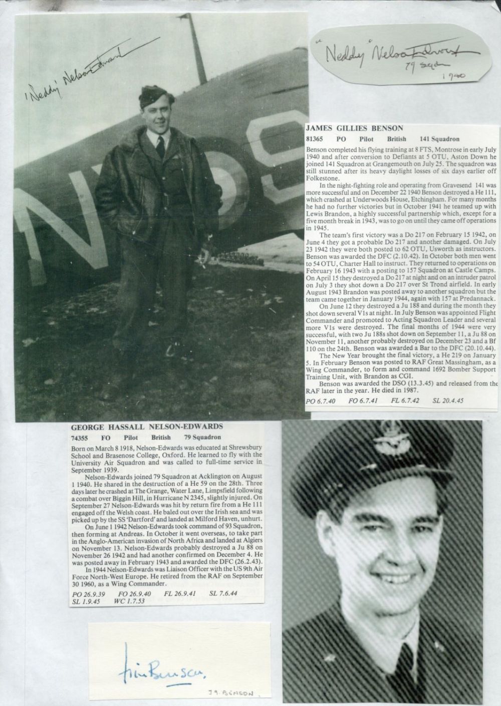 Lot 213: WW2 BOB fighter pilot Harold Fenton 238 sqn...