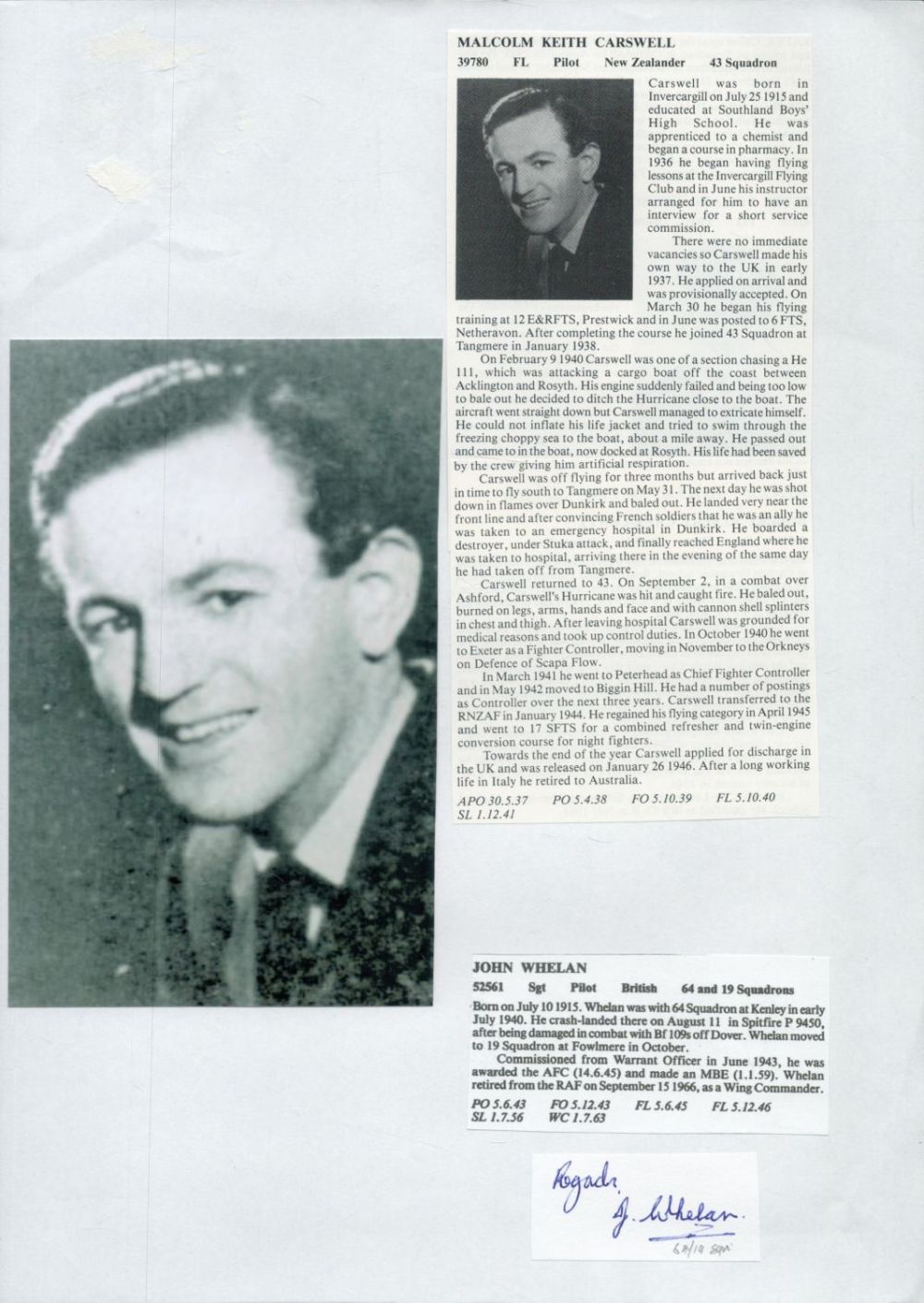 Lot 228: WW2 BOB fighter pilots Max Aitken 601 sqn....