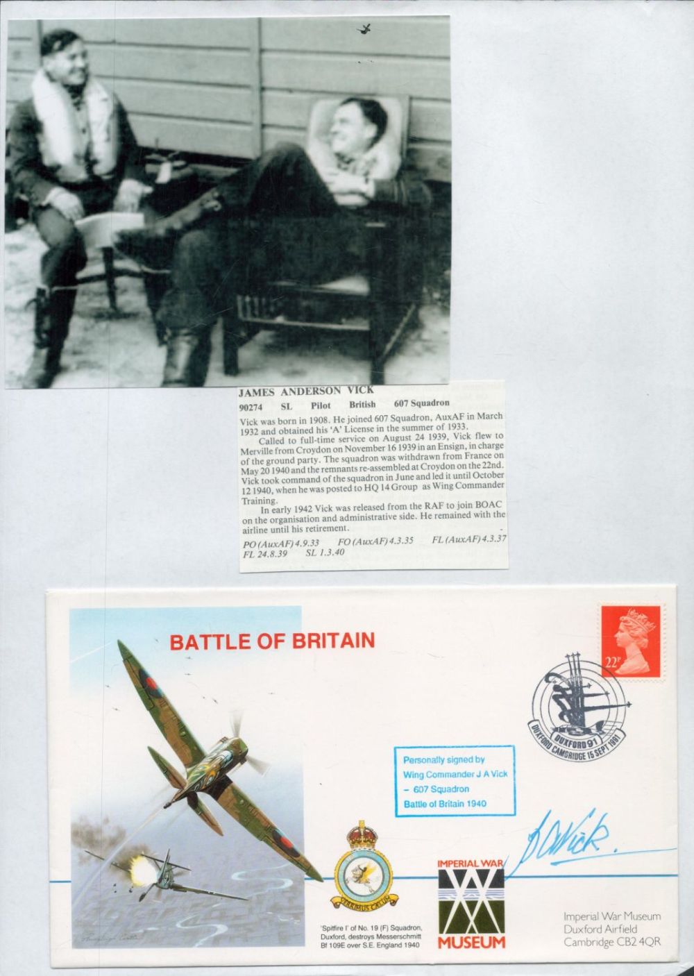 Lot 234: WW2 BOB fighter pilot Raymond Duke-Woolley 253 sqn...
