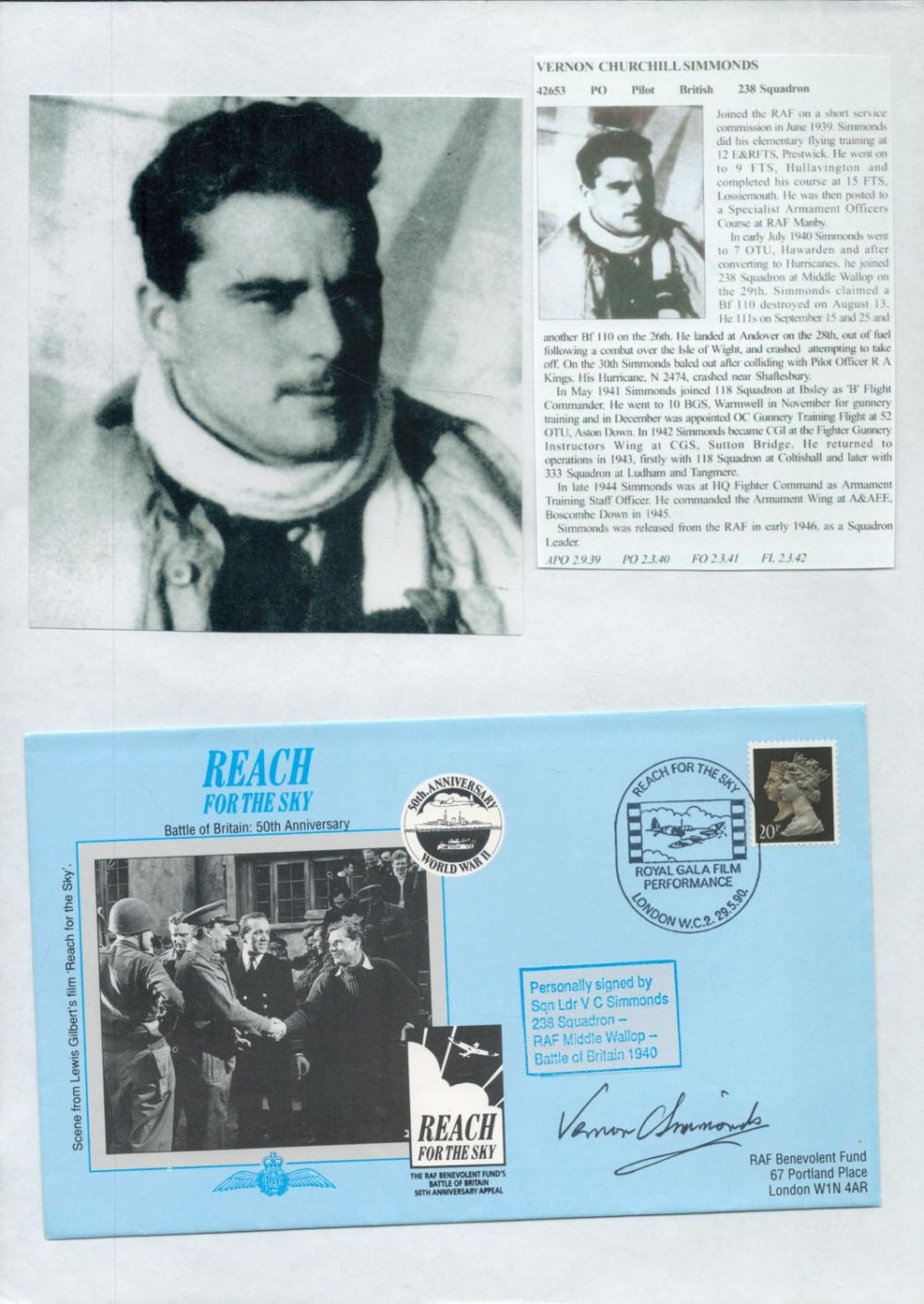 Lot 235: WW2 BOB fighter pilot Guy Turner 32 sqn...